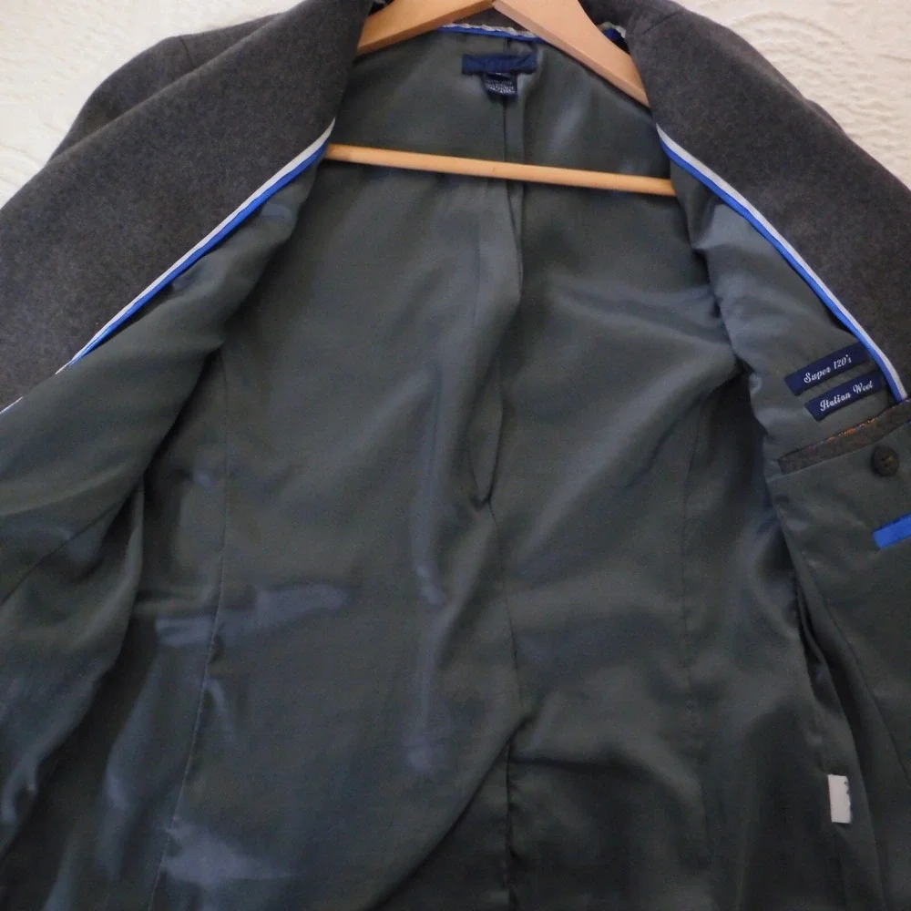 J‎ Crew Womens Super 120s 100% Wool Three Button Blazer Jacket Size 4 Gray